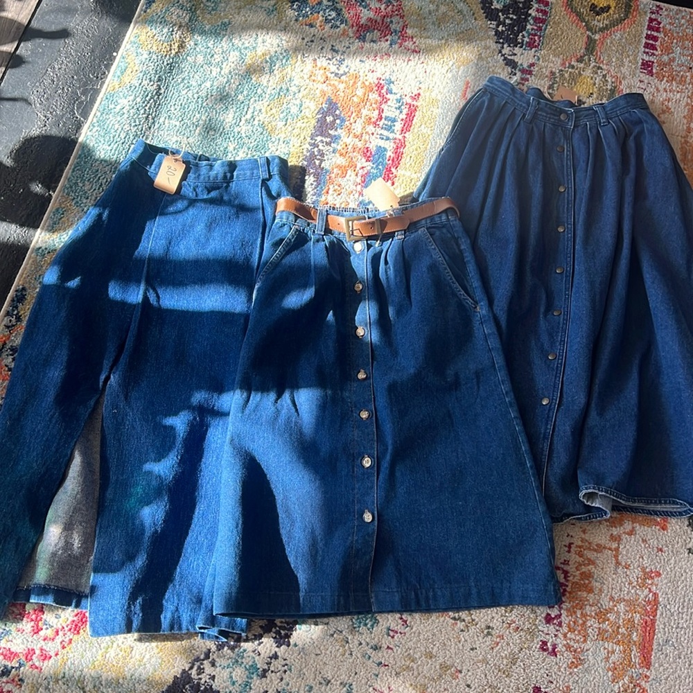 Lot of 3 vintage Jean skirts USA
